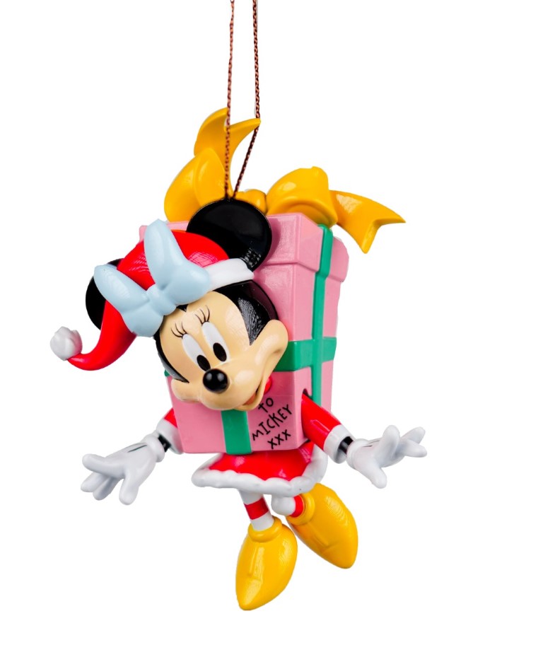 Disney kerstornament Minnie in cadeau 6,5 x 6 x 10 cm - Kersthanger