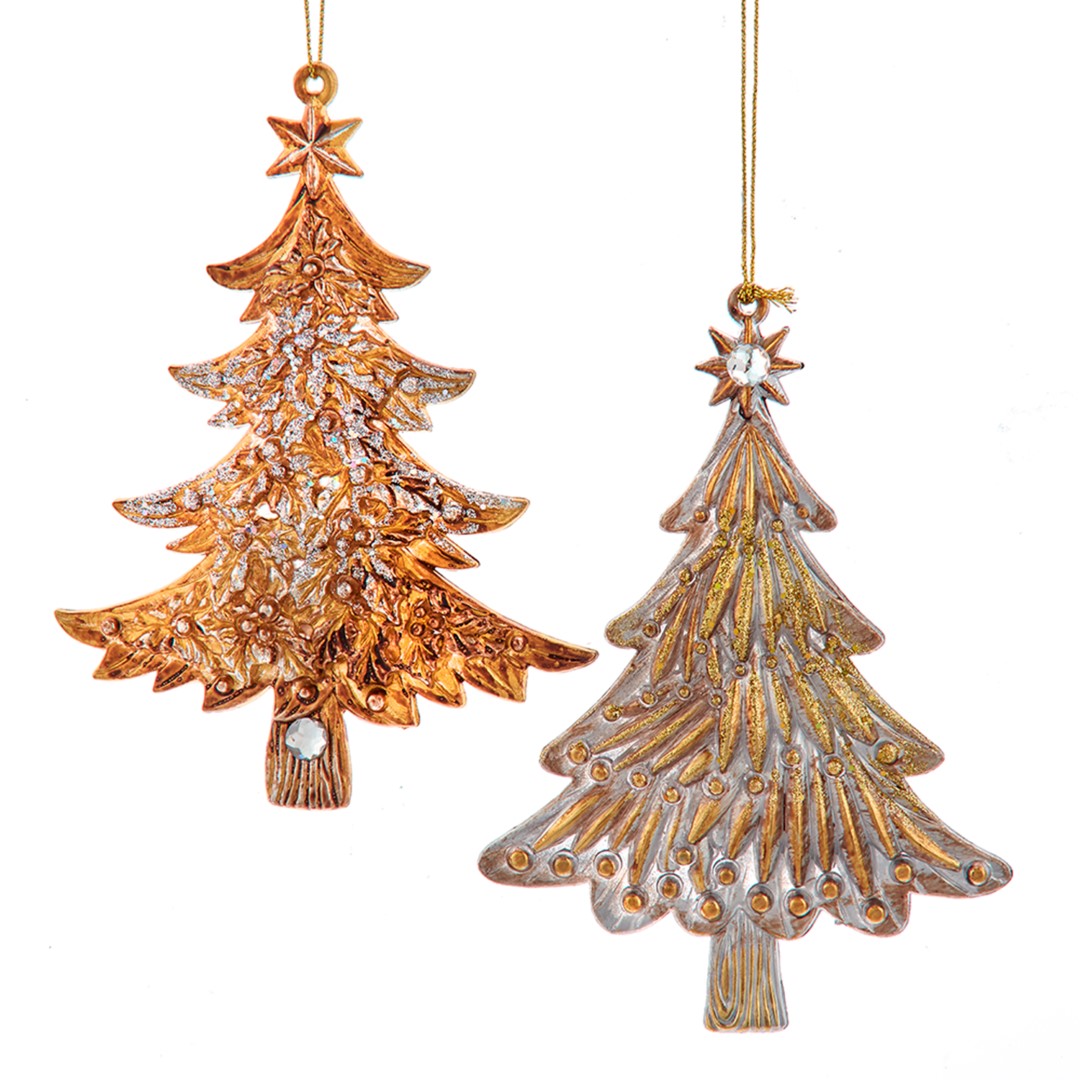 Ornament plastic kerstboom l13cm goud - Kurt S. Adler