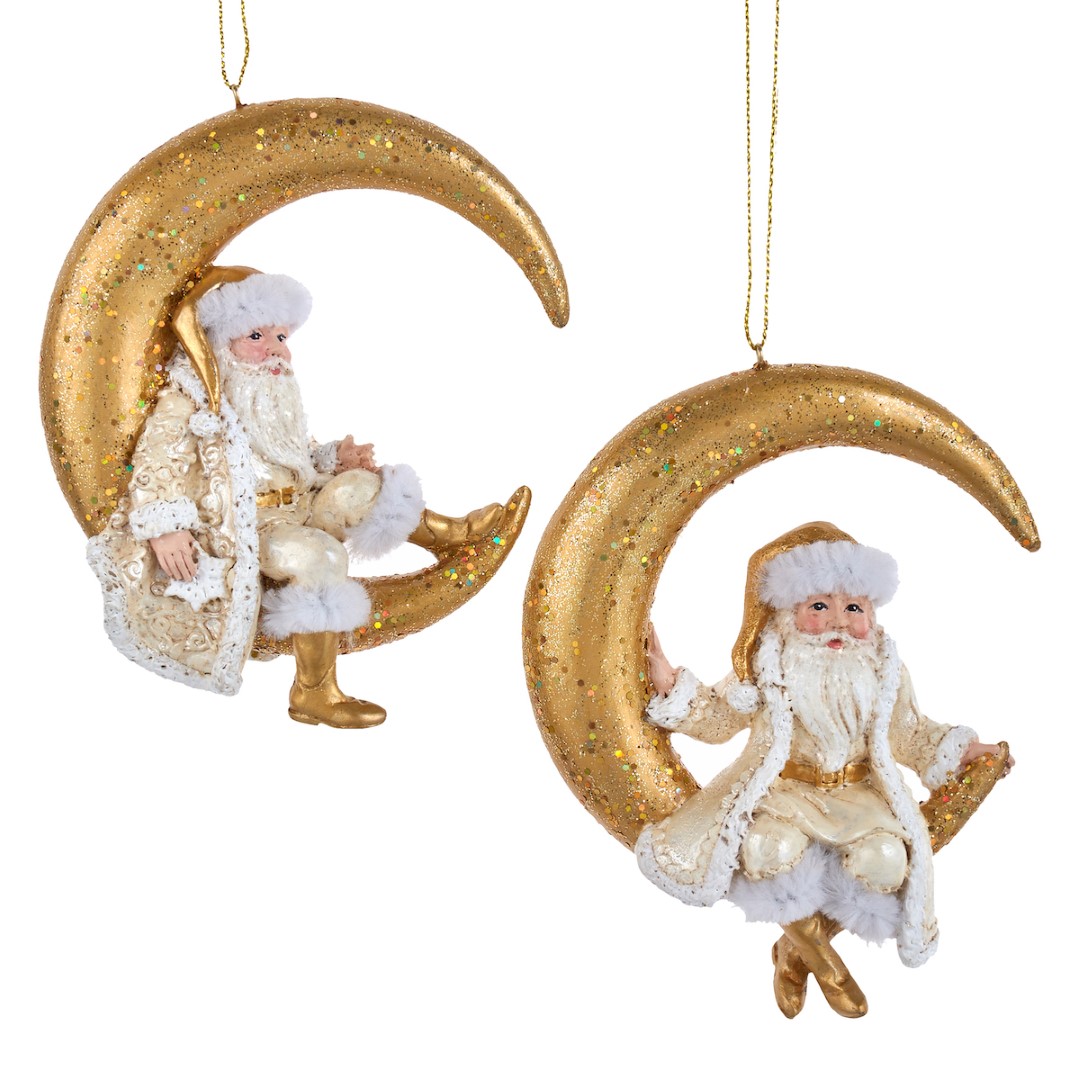 Ornament plastic kerstmanop maan l10cm - Kurt S. Adler