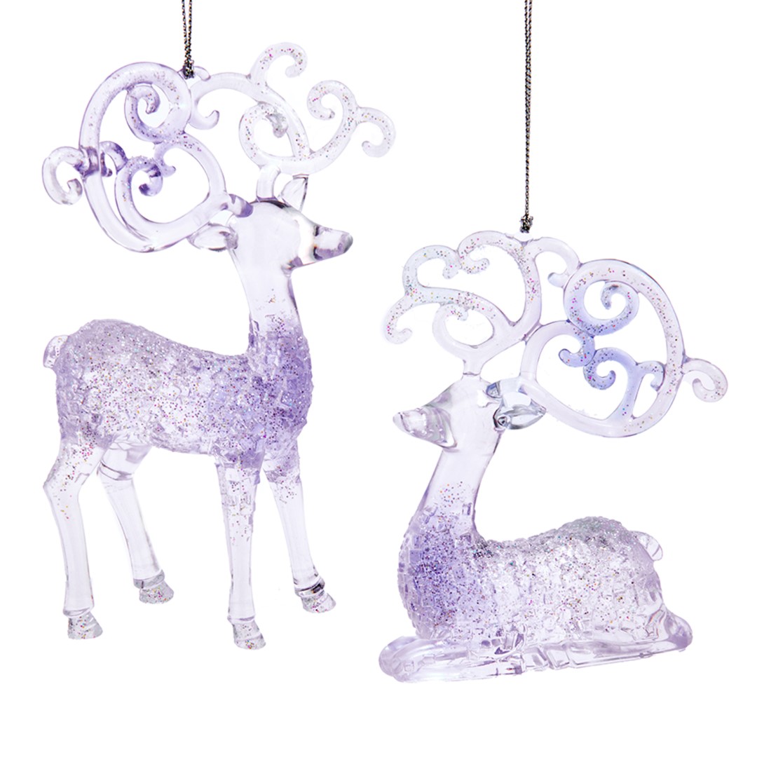 Ornament plastic rendier lavendel l13cm - Kurt S. Adler