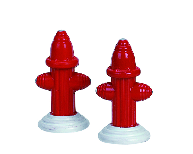 Lemax - Metal Fire Hydrant, Set Of 2 - Kersthuisjes & Kerstdorpen