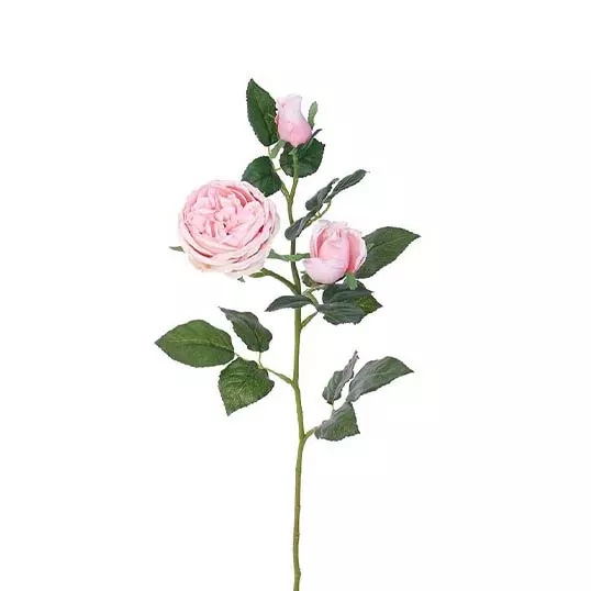 Engelse Roos Tak Licht Roze 64 cm kunstplant