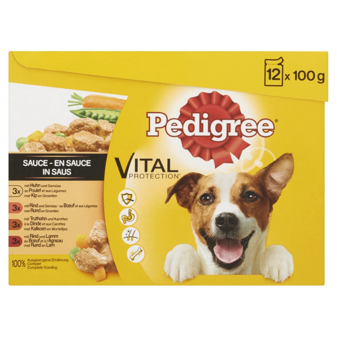 Hondenvoer Adult Selection maaltijdzakjes multipack 12x100 g Pedigree