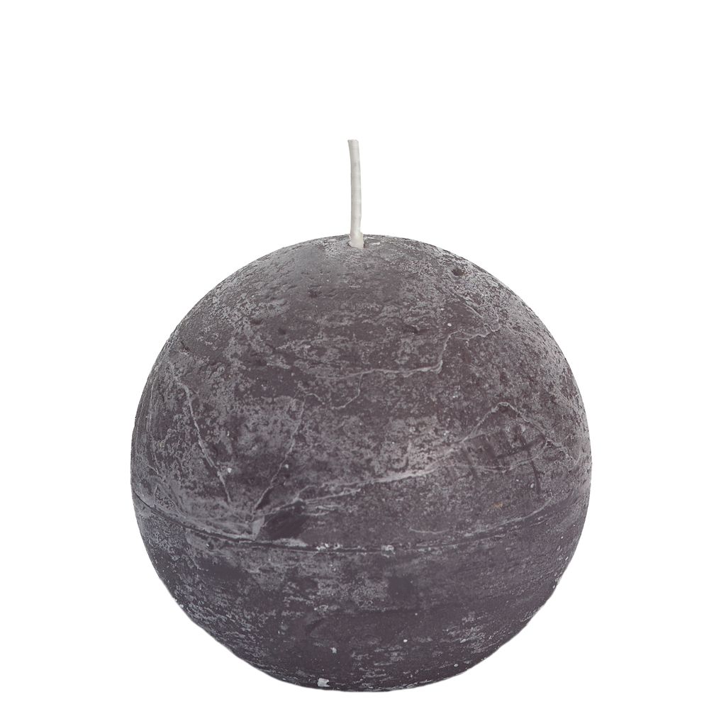 Spaas Rustic sphere candle 80 taupe - 