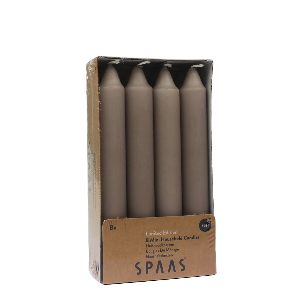 Spaas mini taper candles 21/150 beige Tray x8 - 