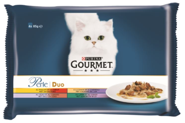 Gourmet Perle - Duo van Vlees - Kattenvoer - 4 x 85 g