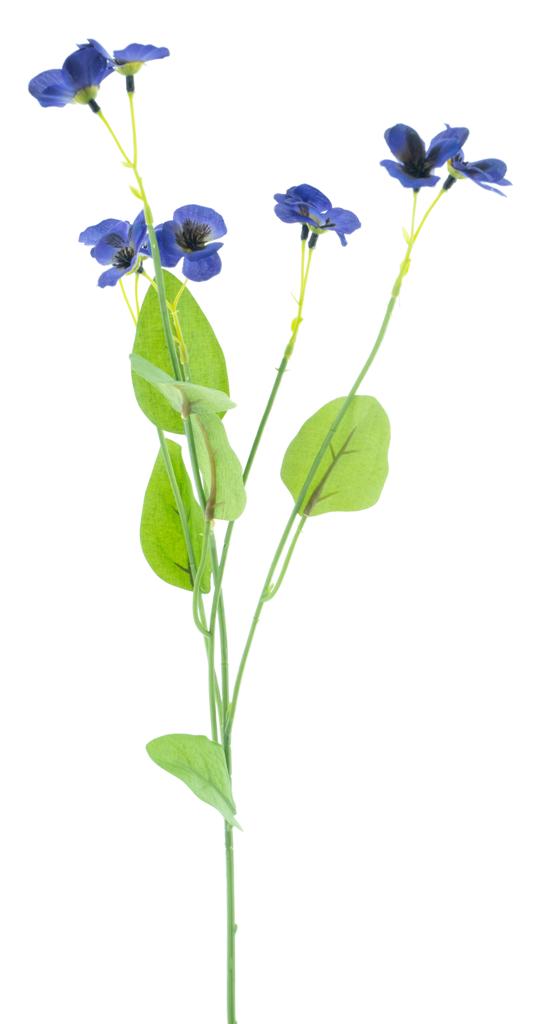 Mini pansy spray blue 61 cm kunstbloemen