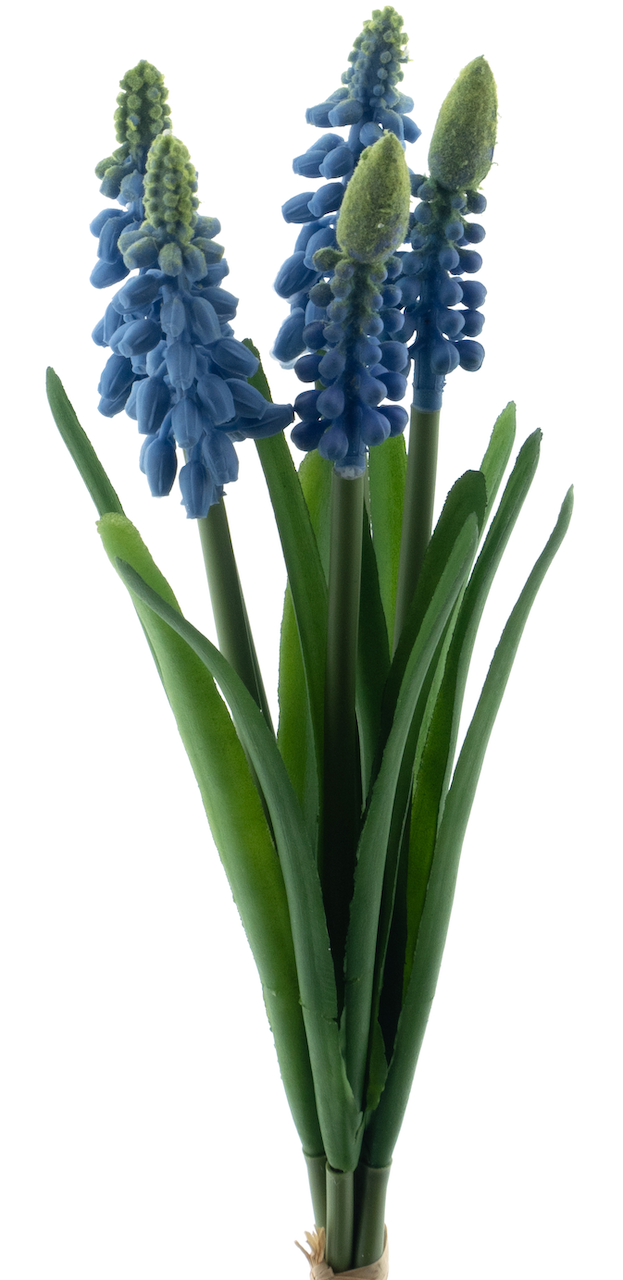 Blauwe druifjes - muscari - 27cm - blauw - kunstbloemen - blauwe druifje boeket - voorjaar - boeket - voorjaarsbloemen
