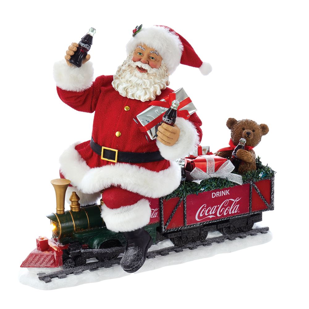 Kurt S. Adler - Kerstman op Coca Cola trein - 25,4x33x17,8 cm (hxbxd)