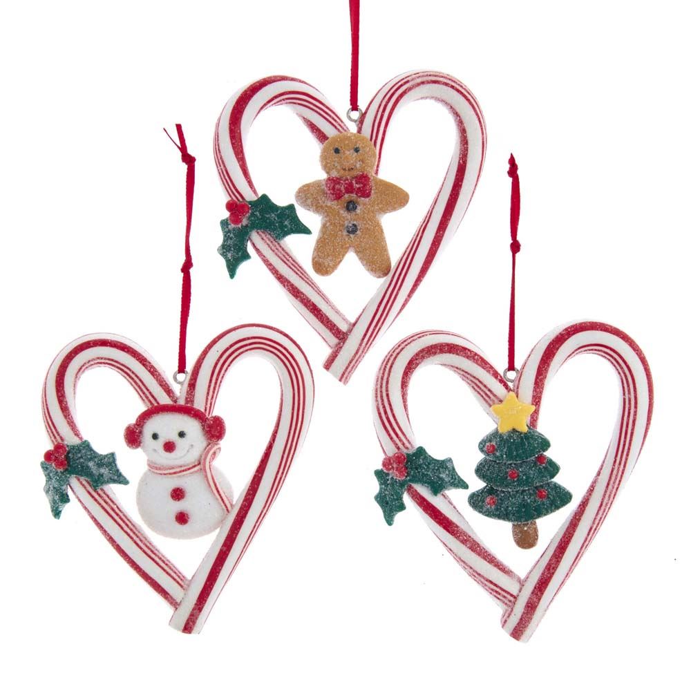 Claydough Candycane Heart 3.9 Inch - Kurt S. Adler