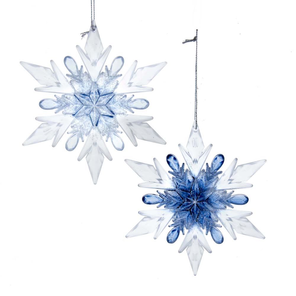 Blue/Clear Snowflake 4.7 Inch - Kurt S. Adler