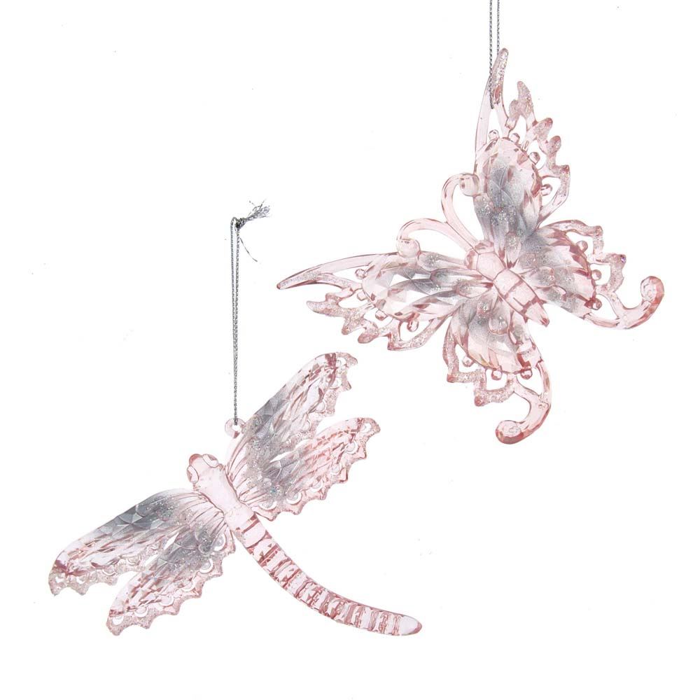 Pink/Clear Butterfly& Dragonfly 4.9 Inch - Kurt S. Adler