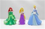 Disney prinsessenornamenten, assortiment van drie: Ariel, Rapunzel en Doornroosje, hoogte: 10 CM.