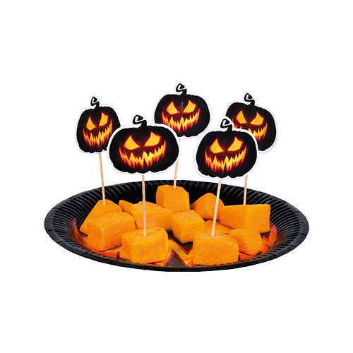 Boland - Set 12 Cocktailprikkers Creepy Pumpkin - Horror