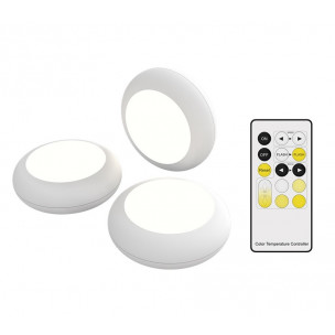 Calex Pucklights inclusief remote - 3 set