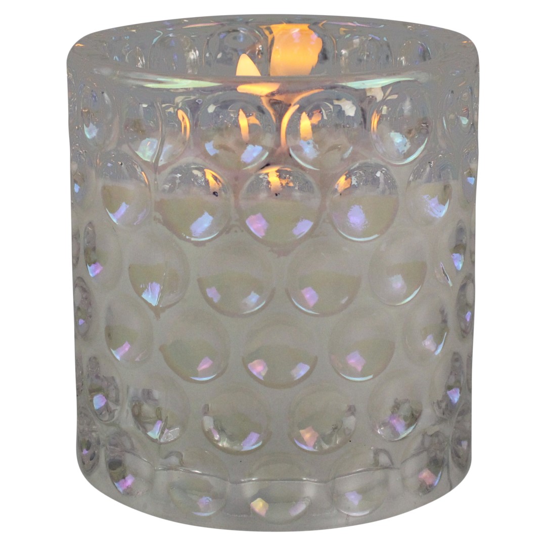 LED kaars in glas 9,6cm gekleurd B/O - Magic Flame