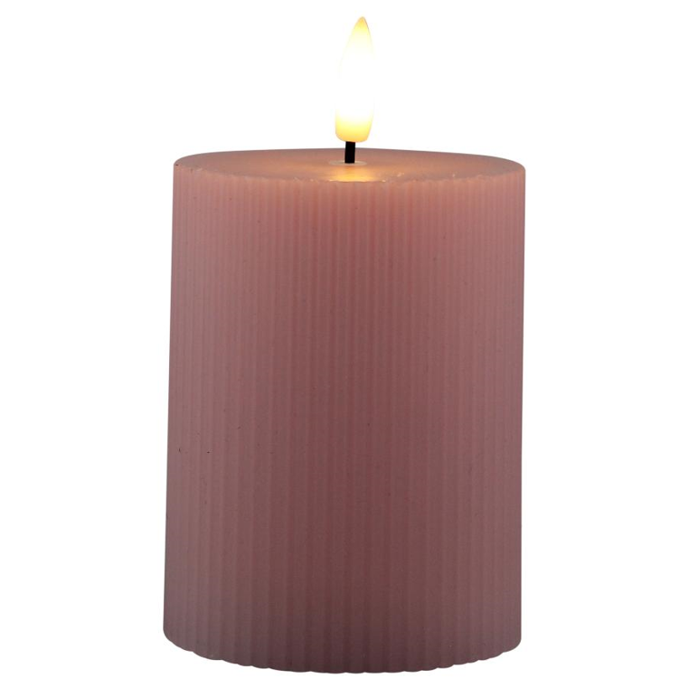 LED kaars 7,5x10cm roze - Magic Flame