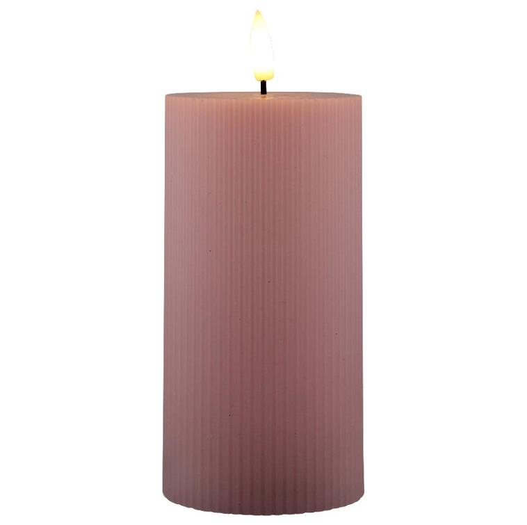 LED kaars 7,5x15cm roze - Magic Flame