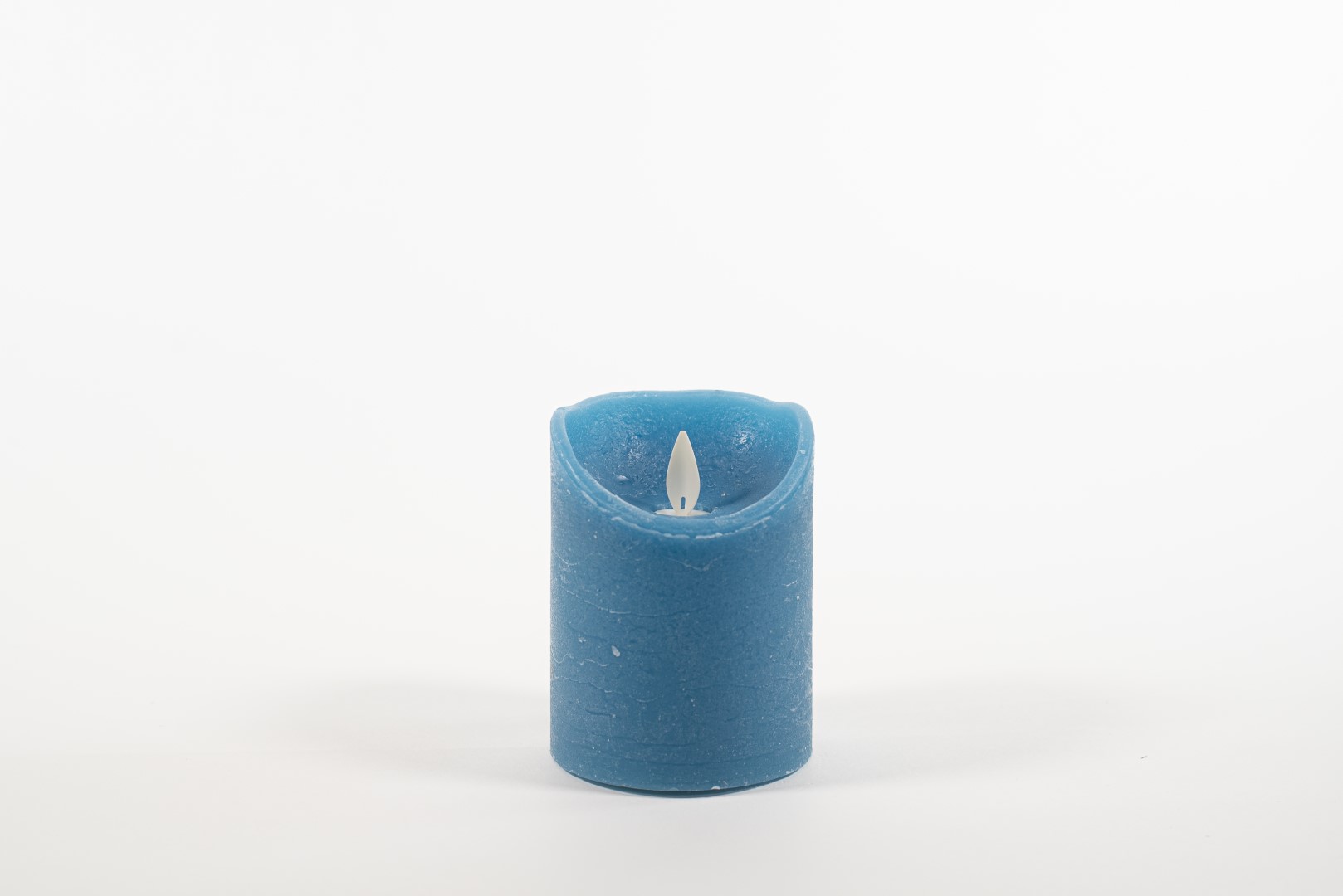 Rustic Wax Candle Moving Flame 7,5X10Cm Denim 3Xaaa