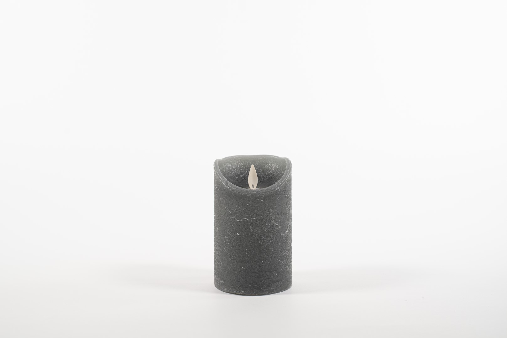 Rustic Wax Candle Moving Flame 7,5X12,5Cm Grey 3 X Aa Anna's Collection