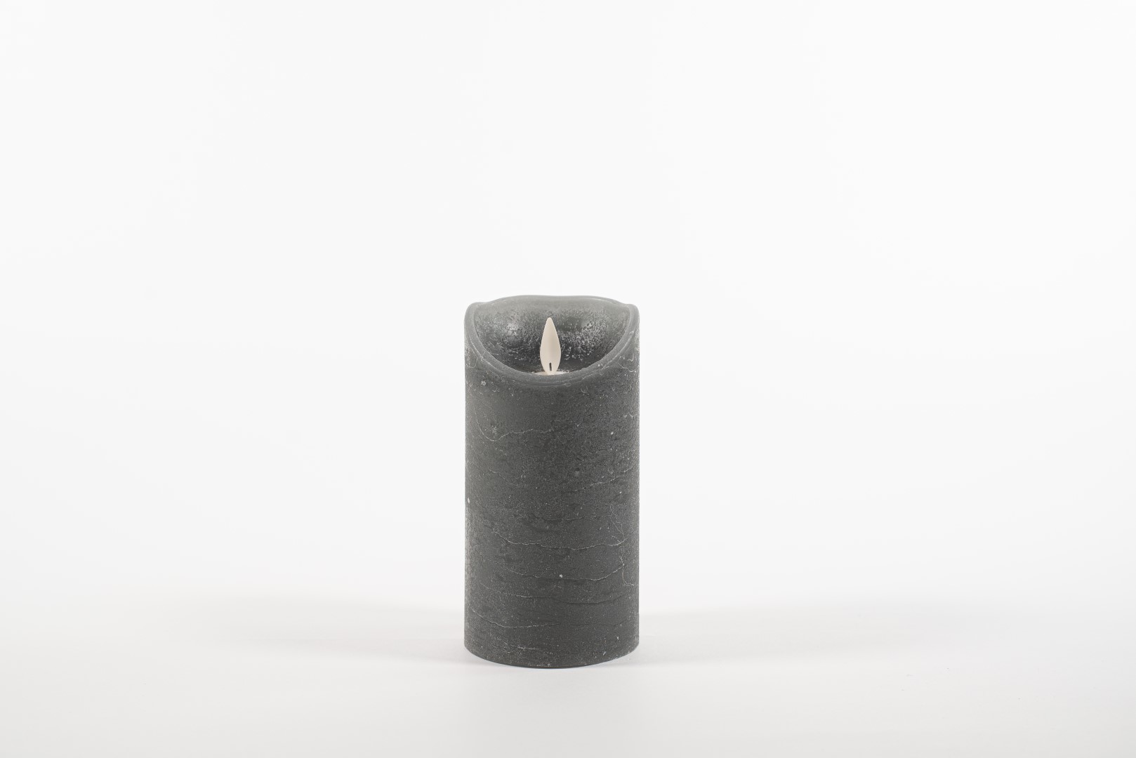 Rustic Wax Candle Moving Flame 7,5X15Cm Grey 3 X Aaa Anna's Collection