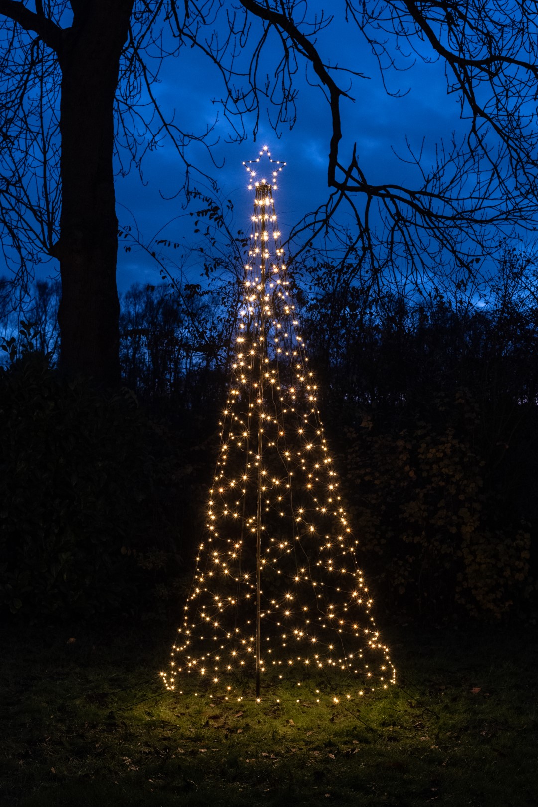 Tree With Star On Pole diameter100X320 cm480 Led Classic Warm Anna's Collection