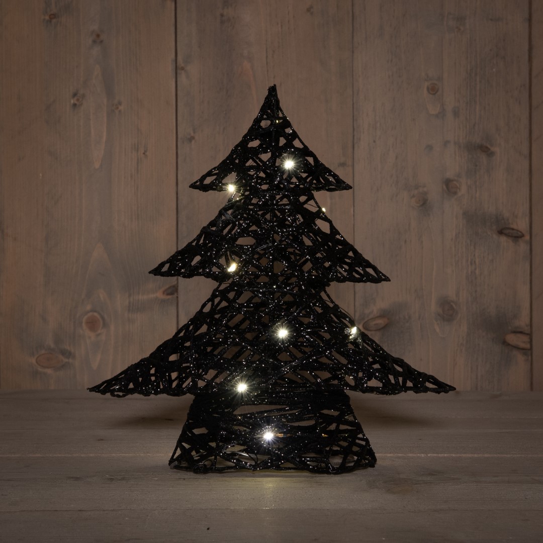 B.O.T. Tree 30 cm Dark Glitter 10Led Warm White - Anna's Collection