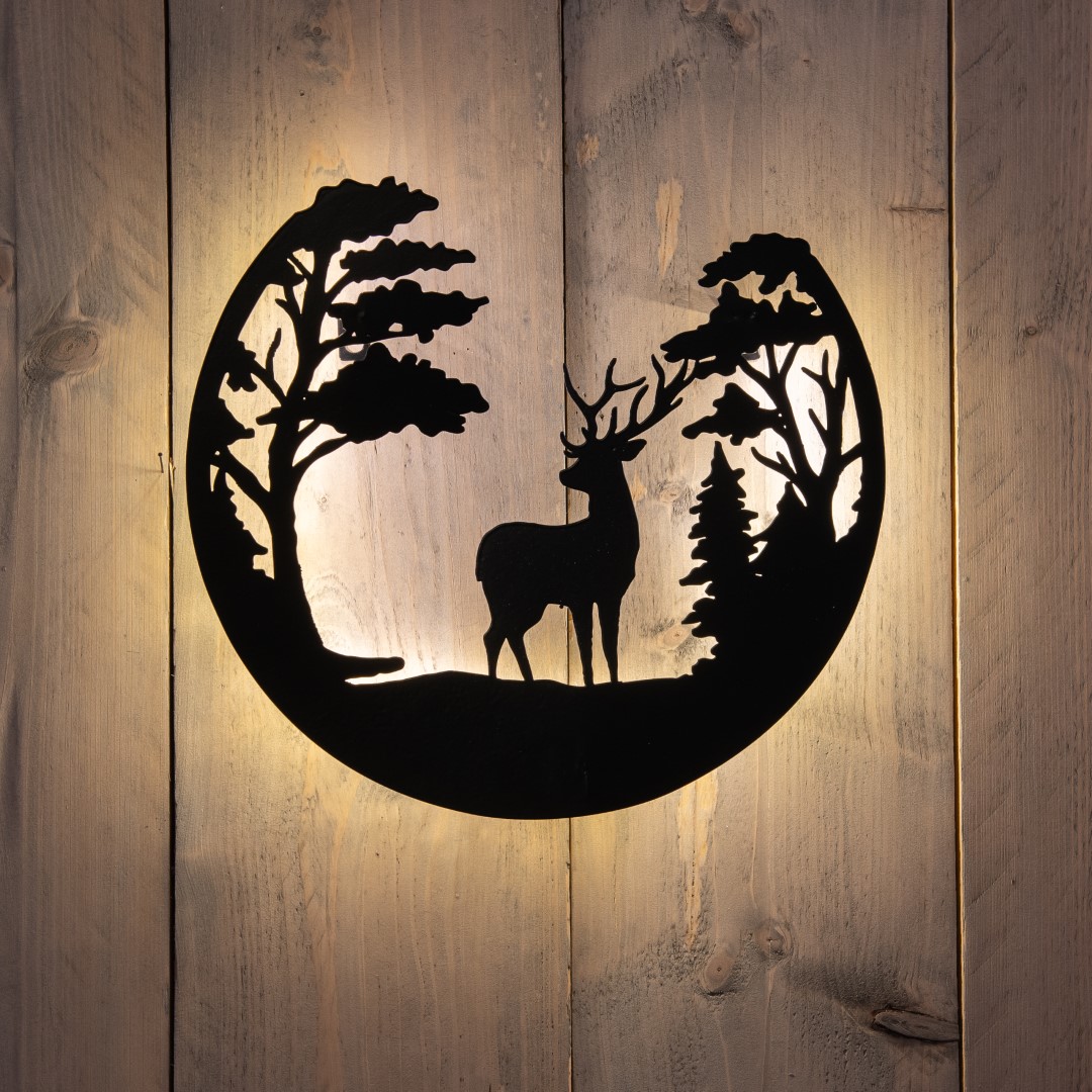 B.O. Metal Wall Art Reindeer 35 cm 42Led Warm White - Anna's Collection