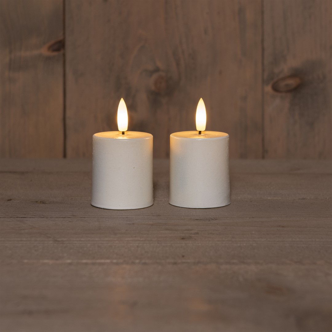 Anna's Collection B.O.T. 2Pcs 3D Wick White Candle 4,5X8 cm 2X2Aaa - 