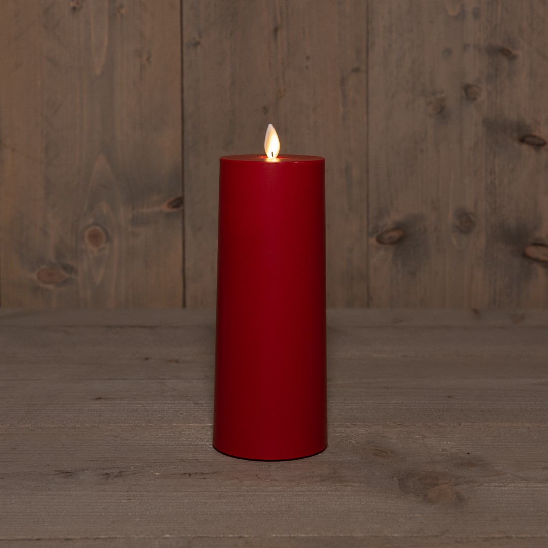 Anna's Collection B.O.T. Outdoor Candle Moving Flame 8X22 cm Red 2Xc (500H) - 