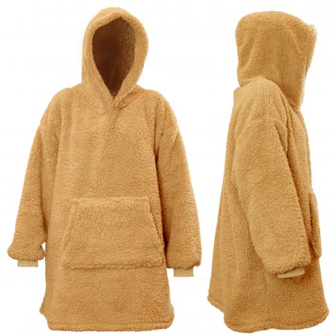 Unique Living - Oversized Hoodie Teddy - Latte - 70x50x87 - one size