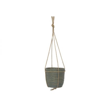 Hangpot Streep Green - 13x11 cm