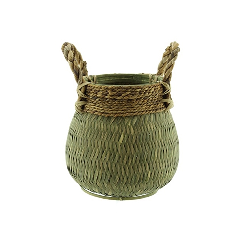 Basket Bamboo Green - diameter 32x32 cm