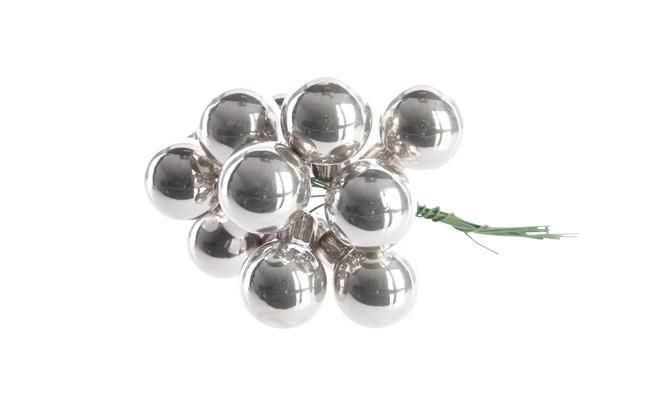 Kerstbal glas drd d2 cm zilver 12st Decoris