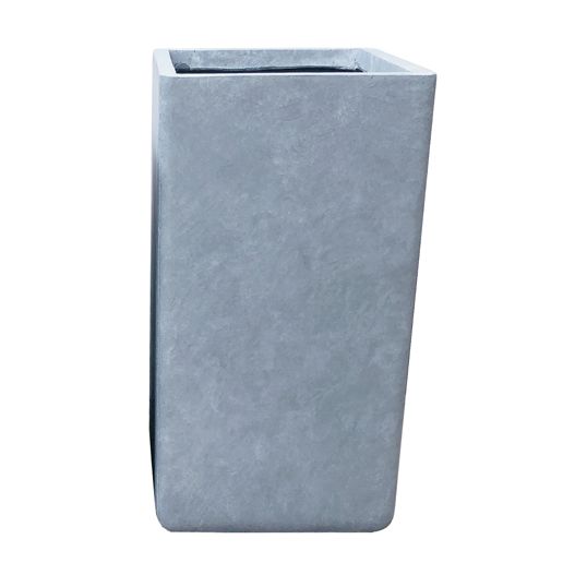 Bloempot curved square tall basic cement 28x60 cm