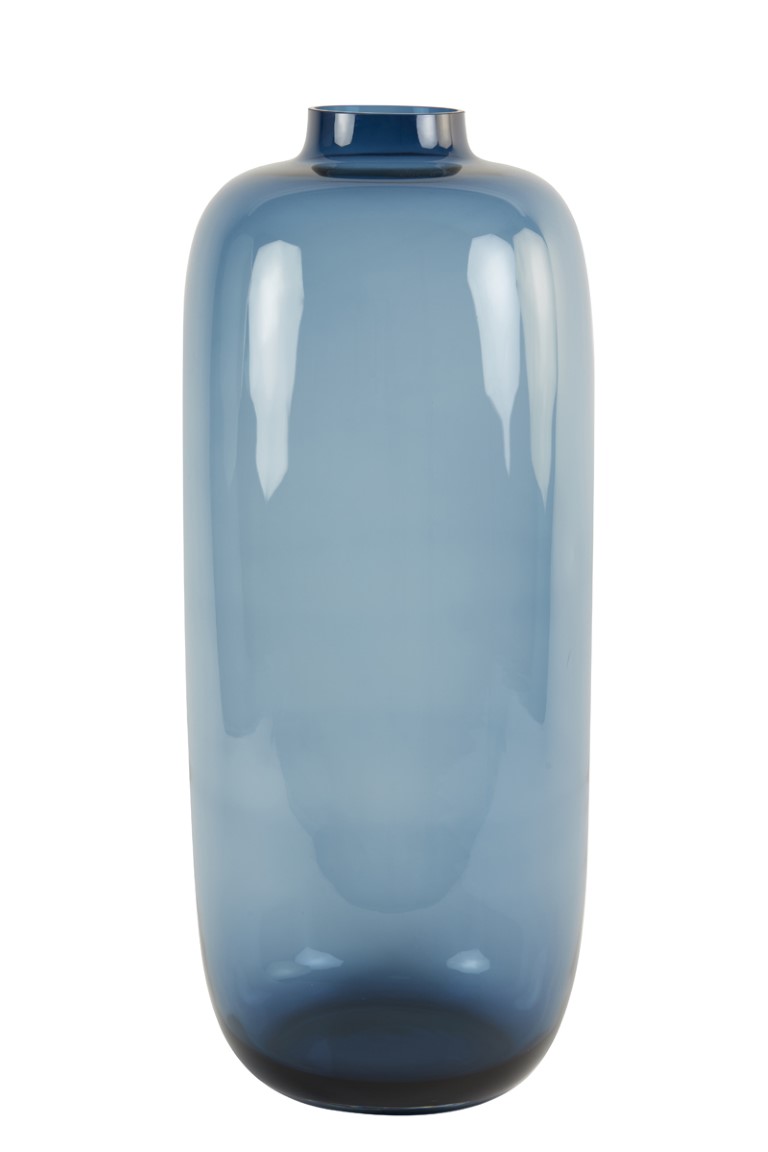 Light&living Vaas Ø30x70 cm KEIRA glas marine blauw