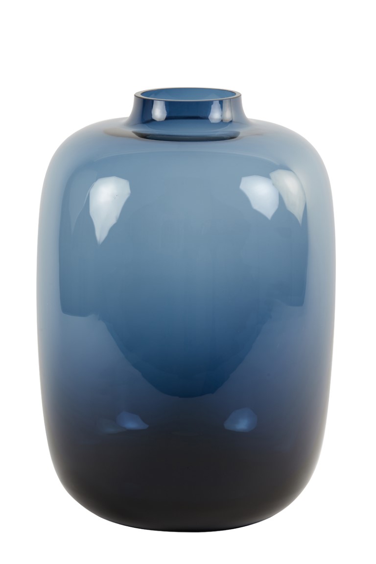 Light&living Vaas Ø32,5x45 cm KEIRA glas marine blauw