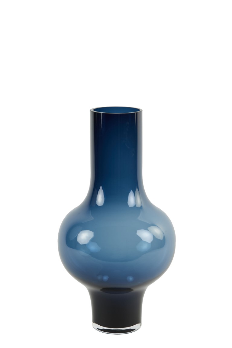 Light&living Vaas Ø25,5x47 cm KAELA glas marine blauw