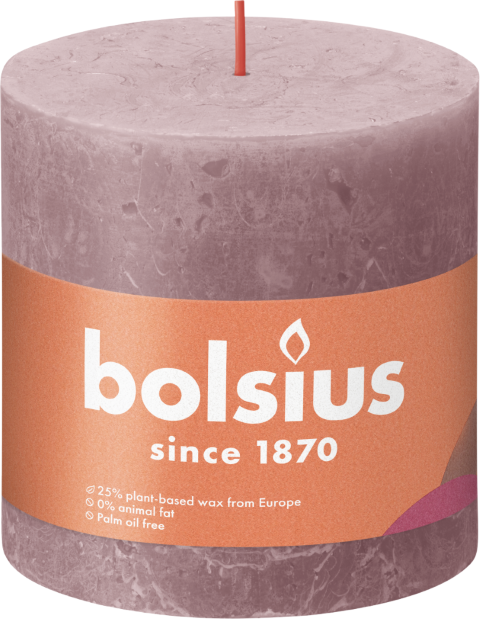 Rustiek stompkaars 100 100 Ash Rose Bolsius