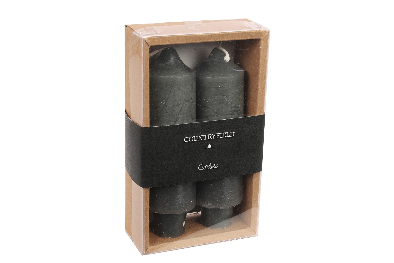 Countryfield Kaars dia. 3,5 cm, hoogte: 12,5 cm Vela 2 stuks grijs - 