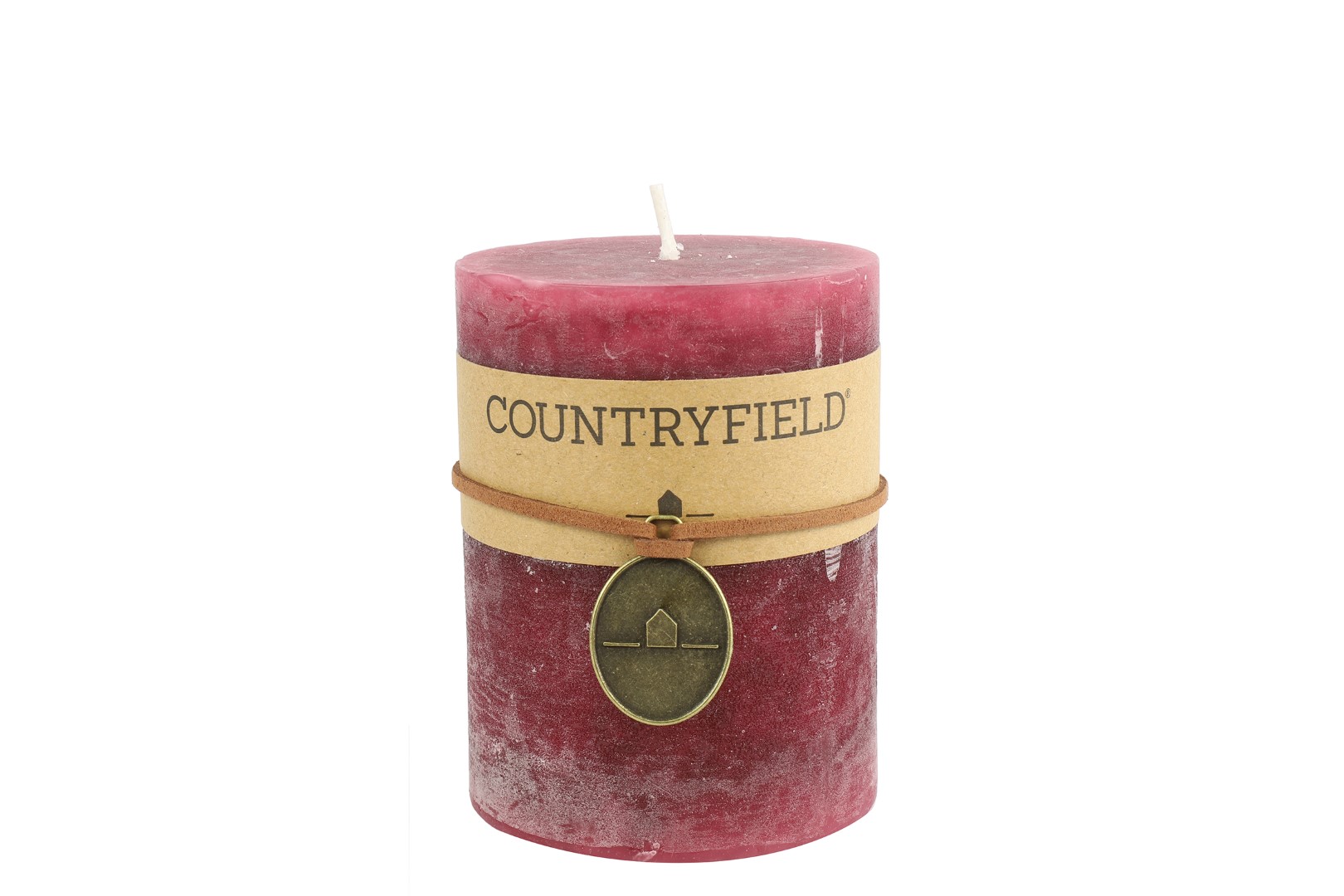 Kaars effen rond Tonnie M rood - Countryfield