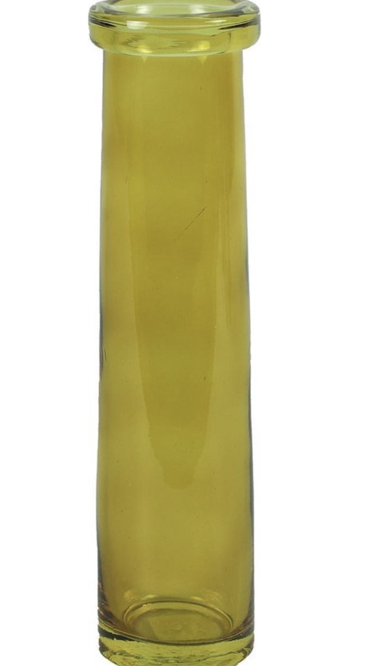 Non-branded Vaas Missy 7 X 7 X 28,5 Cm Glas Mosterdgeel