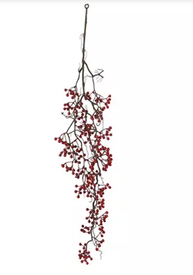Kunst Kersttak Bessentak Rood 80 cm