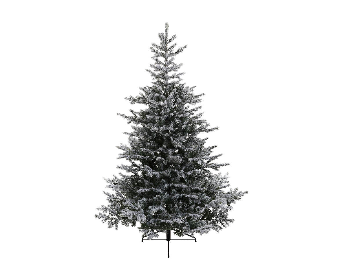 Everlands Kunstkerstboom snowy Grandis Fir hinged tree dia 132 cm hoogte 180 cm - 