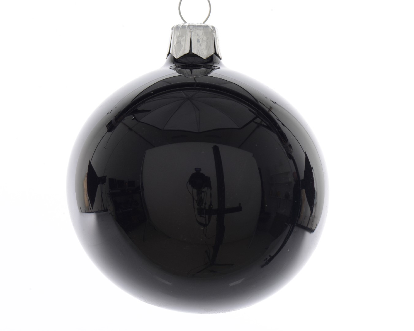 kerstbal glas d6 cm zwart 6st kerst