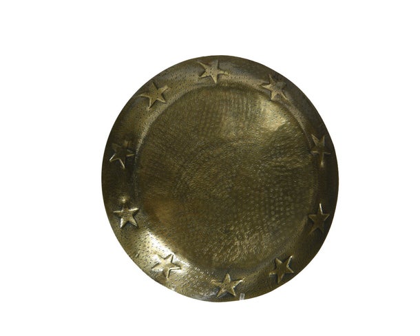 Schaal ijzer deco relief d36 cm goud - Decoris