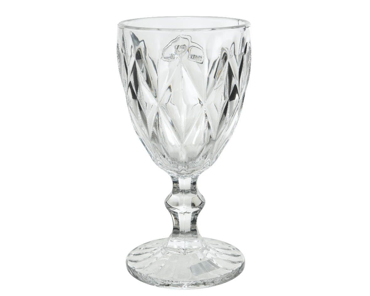Wijnglas glas geruit d8h15.5cm hldr - KSD