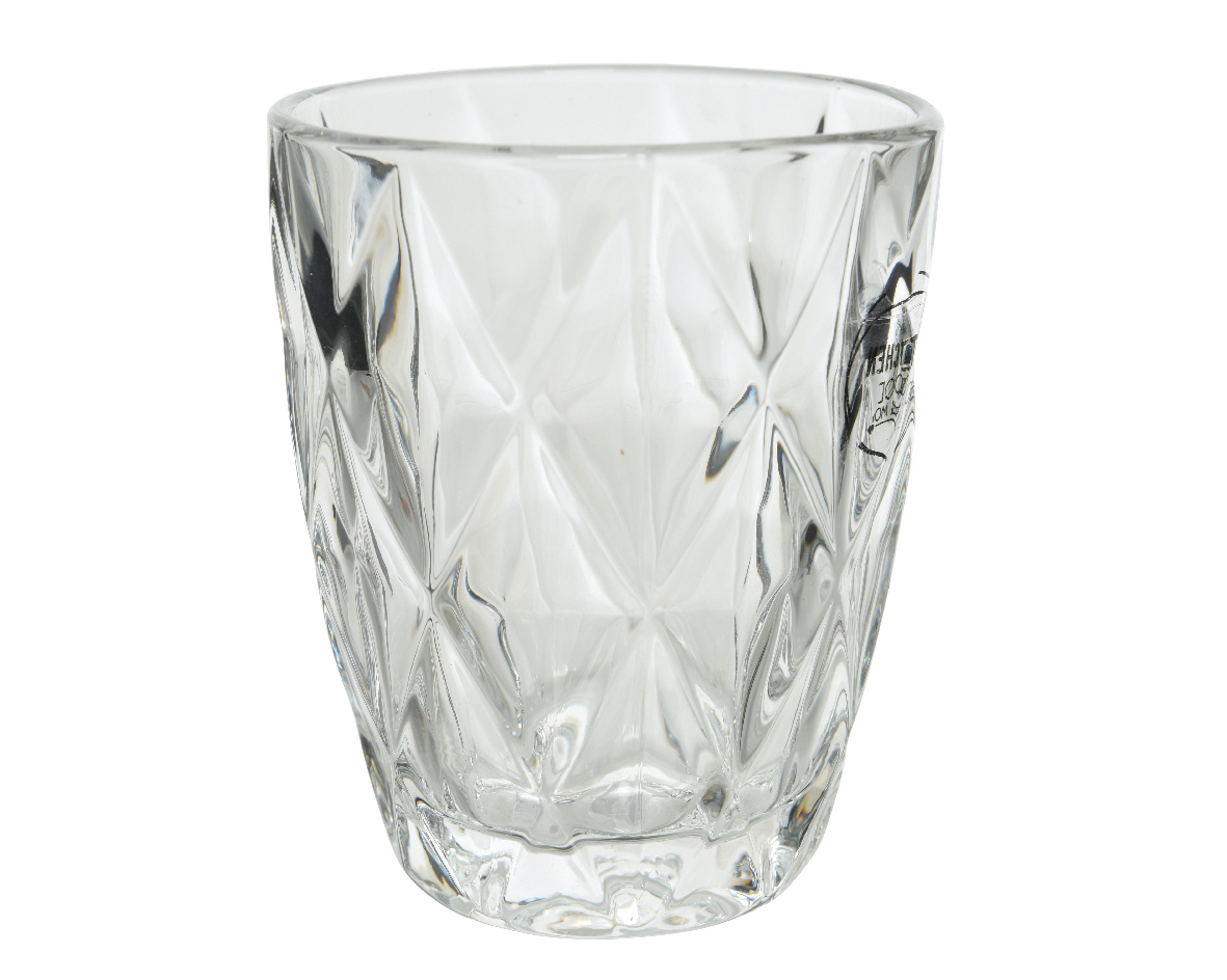 Waterglas glas geruit d8h13cm heldr - KSD