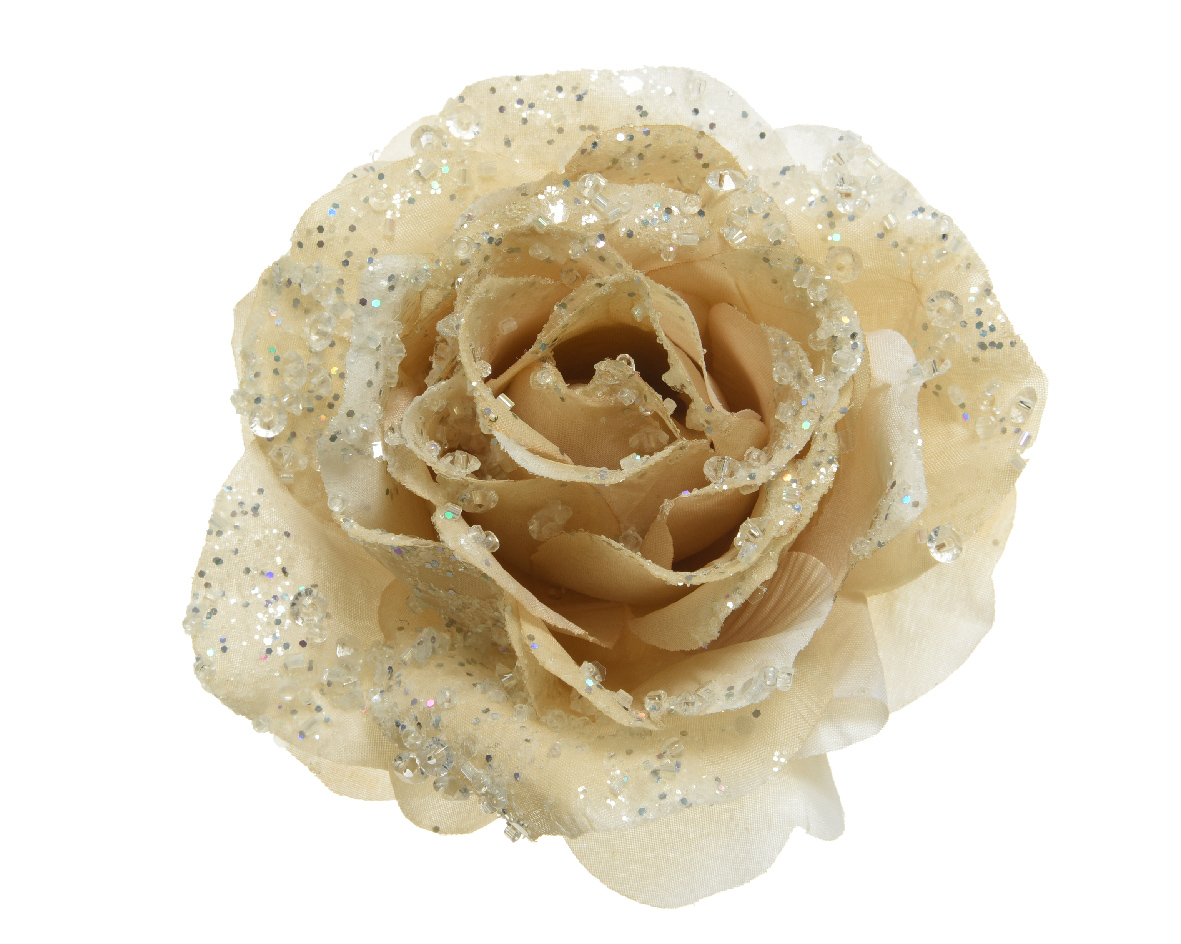 Roos Polyester Glitter Creme - Dia 14 cm