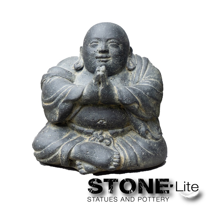 Happy boeddha groetend l21b20h21 cm Stone-Lite